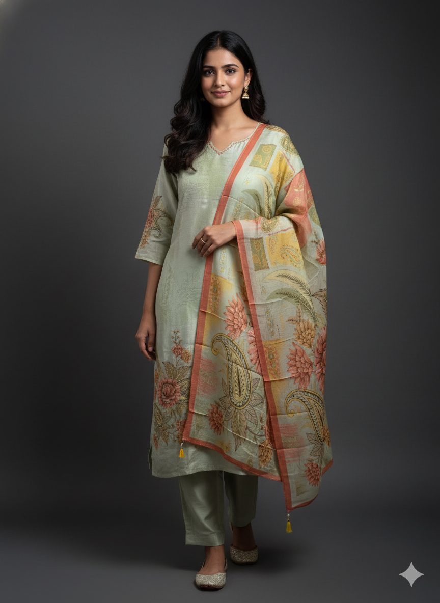 Pistachio Paisley Set