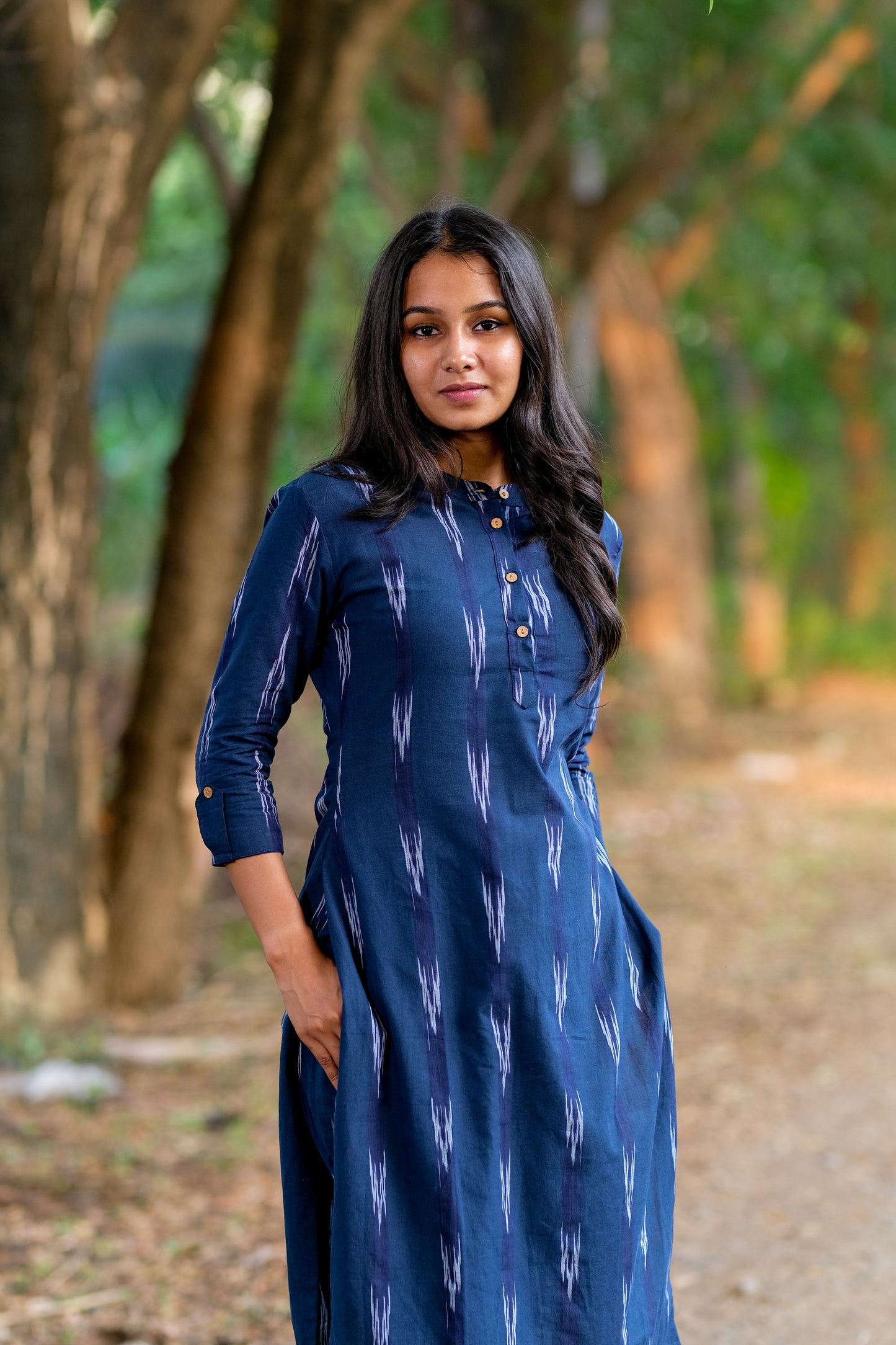 Ikkat Blue Co-Ord Set - ST-010