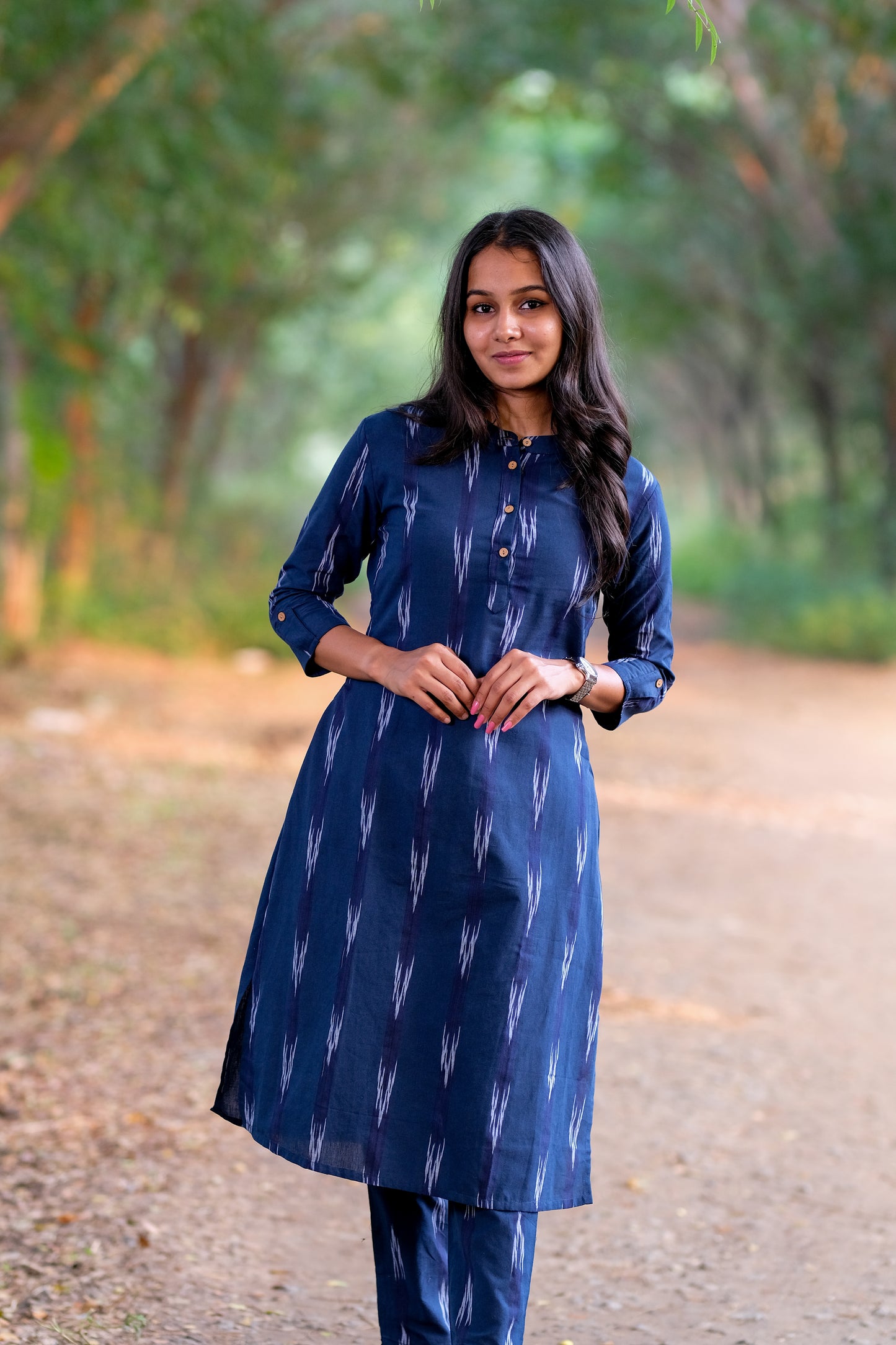 Ikkat Blue Co-Ord Set - ST-010