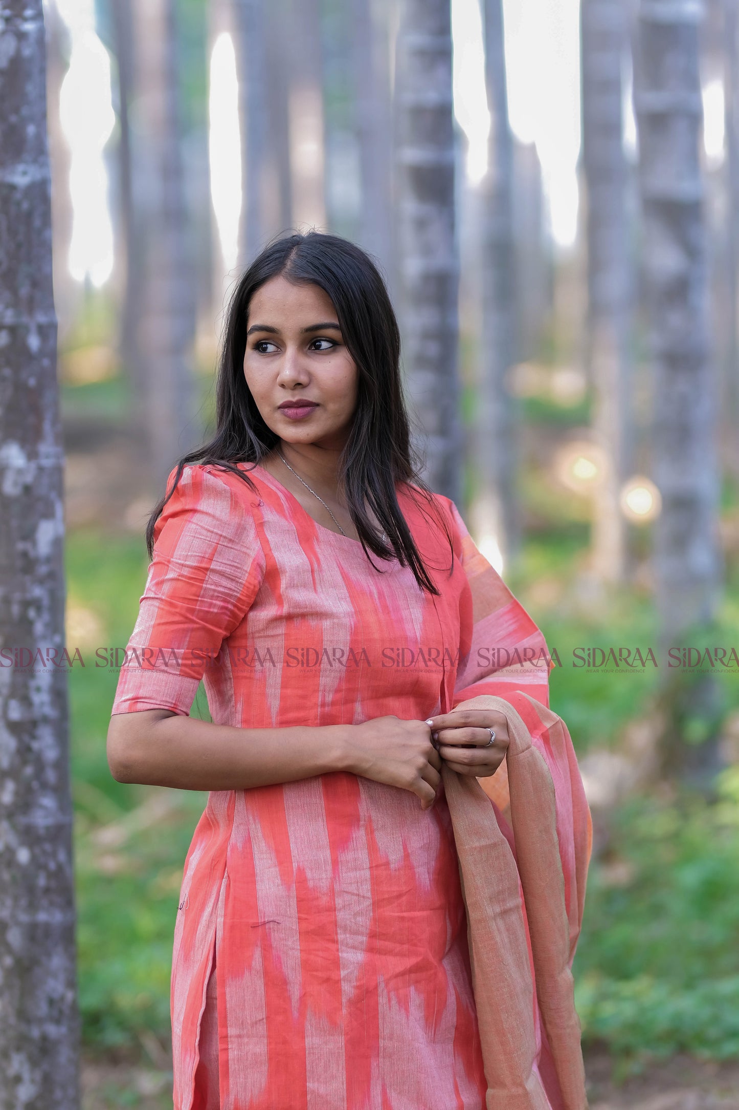 Ikkat Red Salwar Set - ST-020