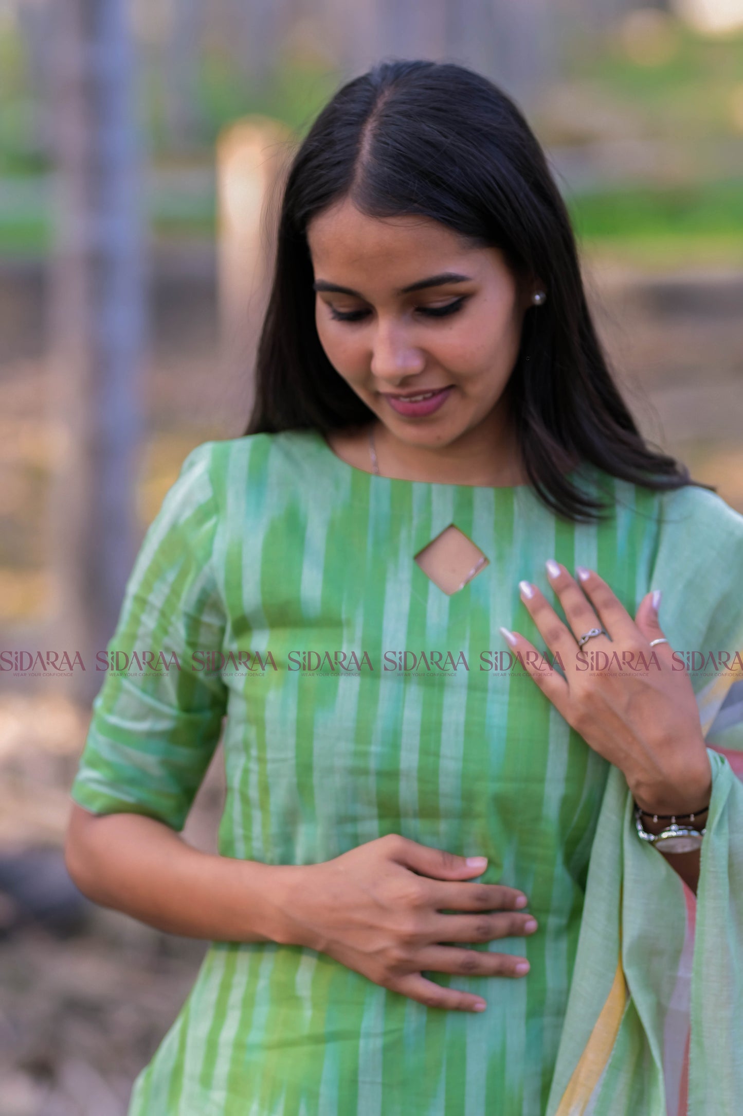 Ikkat Green Salwar Set - ST-022