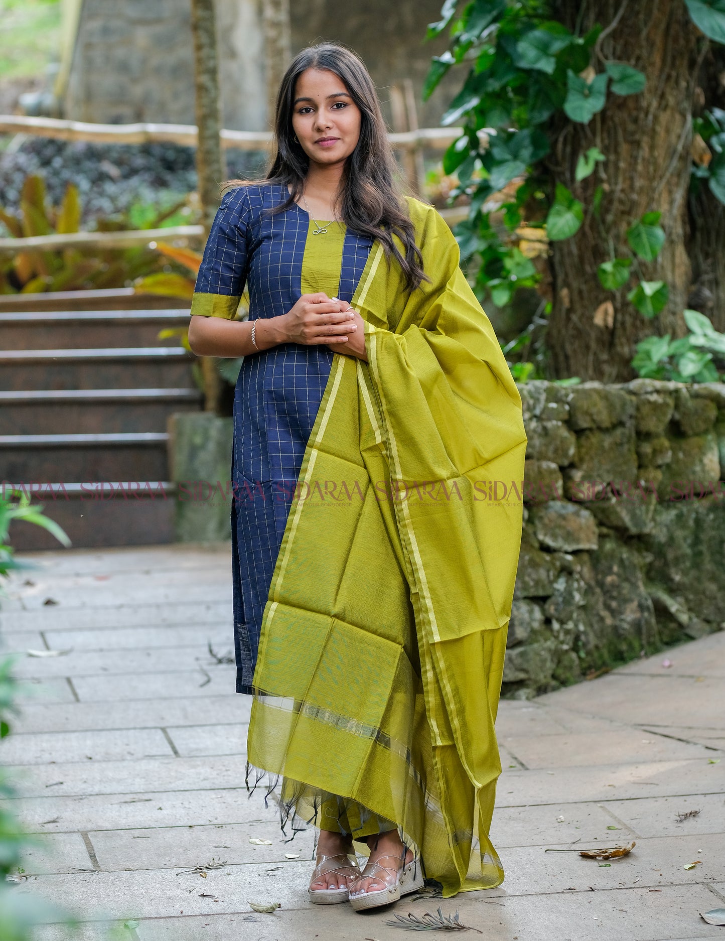 Egyptian Blue Silk Salwar Set - ST-031