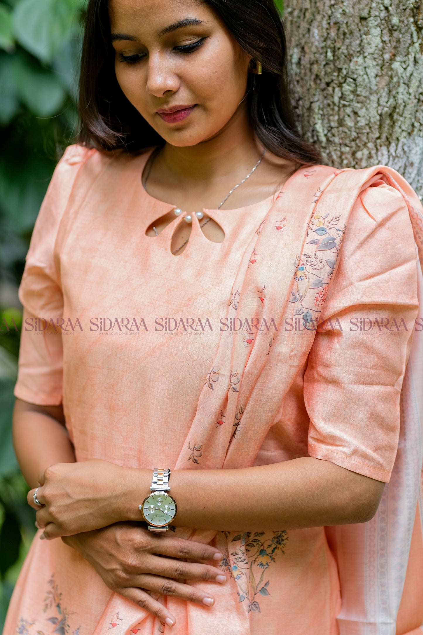 Tussar Silk - Orange Salwar Set - ST-026