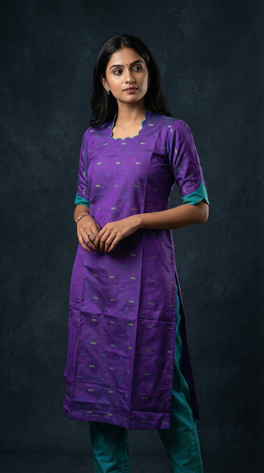 Violet Ikat Contrast Set