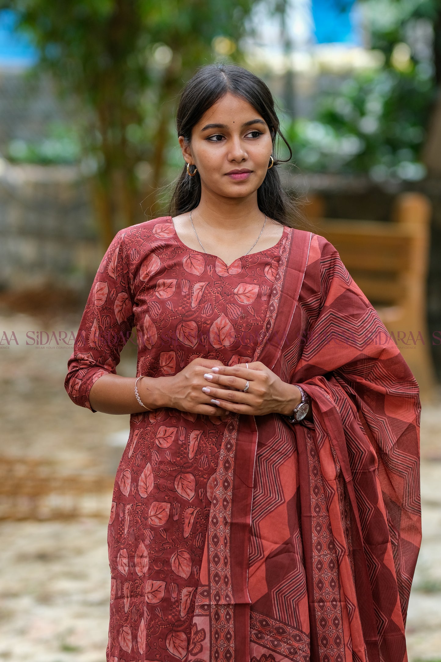 Cotton Maroon Salwar Set - ST-006