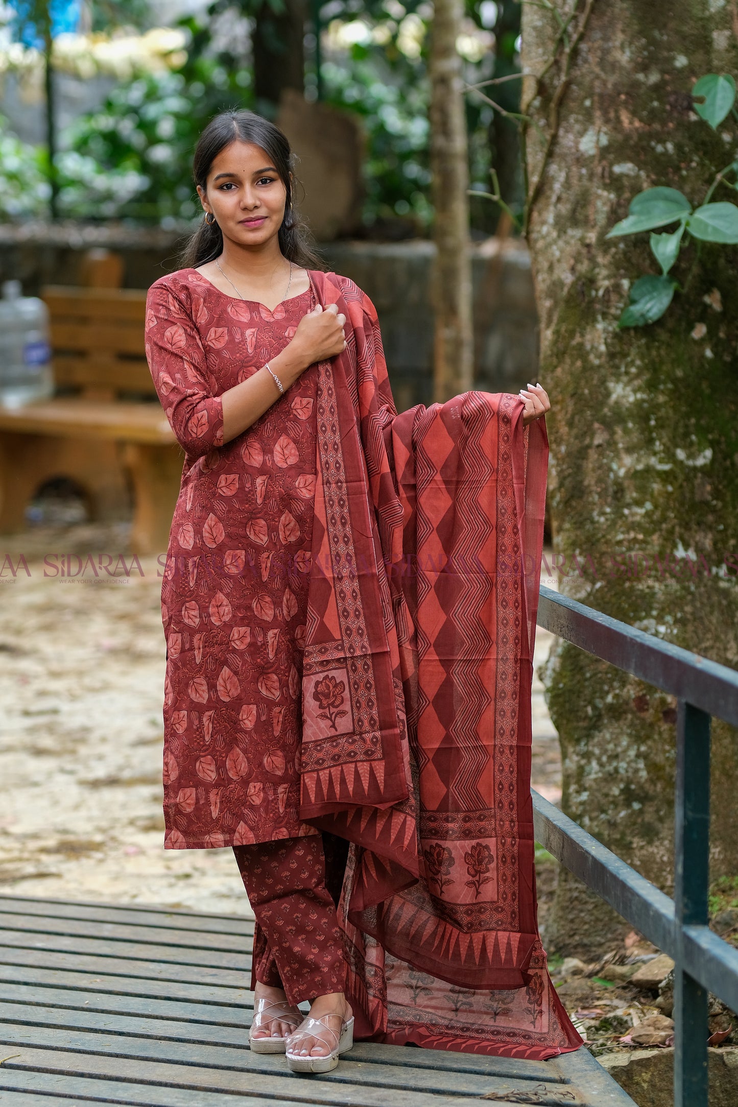 Cotton Maroon Salwar Set - ST-006