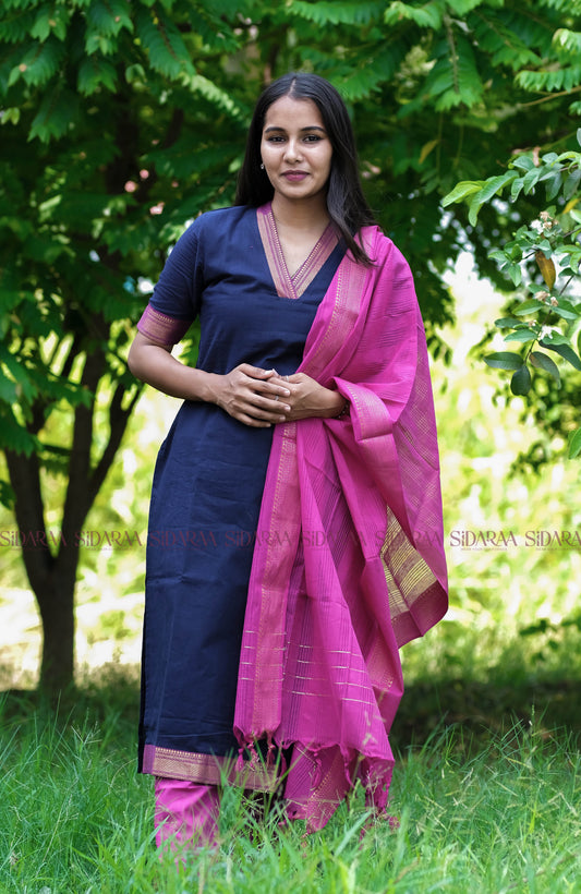 Mangalagiri Indigo Salwar Set - ST-024