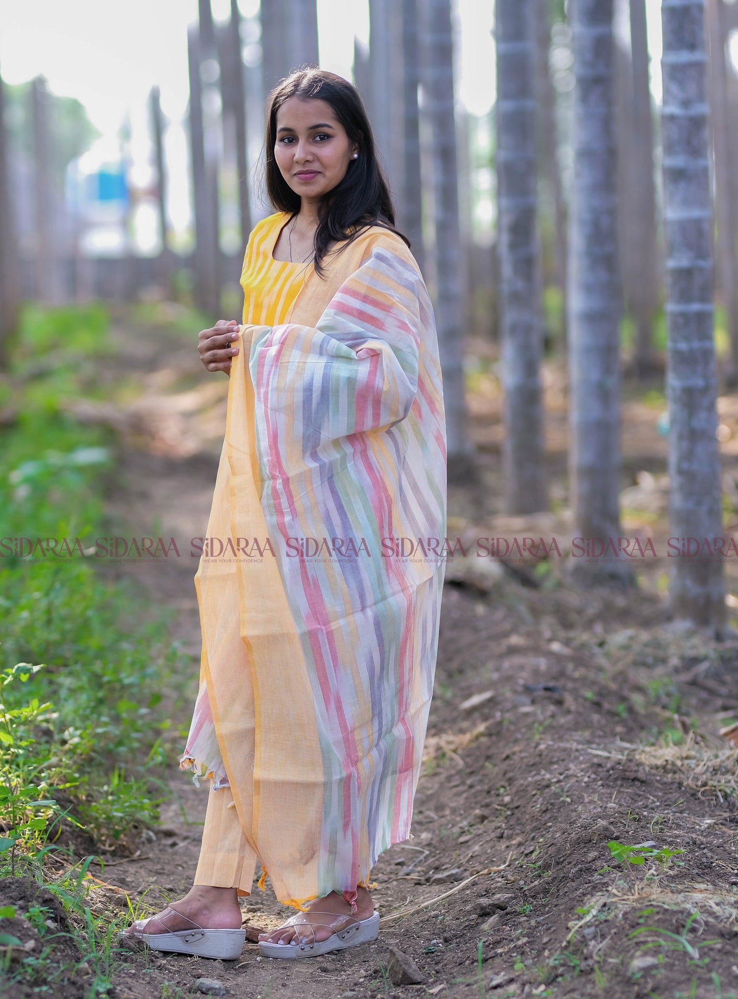 Ikkat Yellow Salwar Set - ST-021