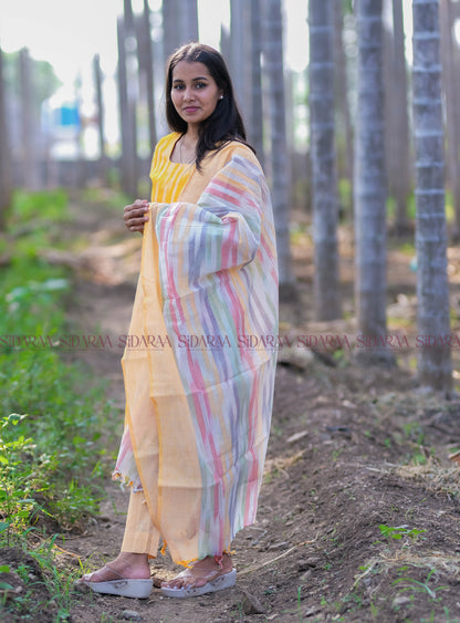 Ikkat Yellow Salwar Set - ST-021