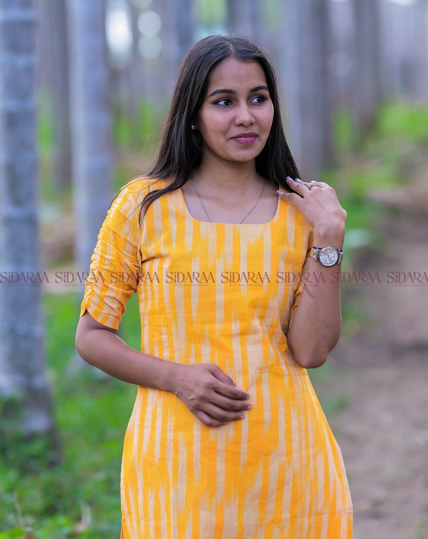 Ikkat Yellow Salwar Set - ST-021