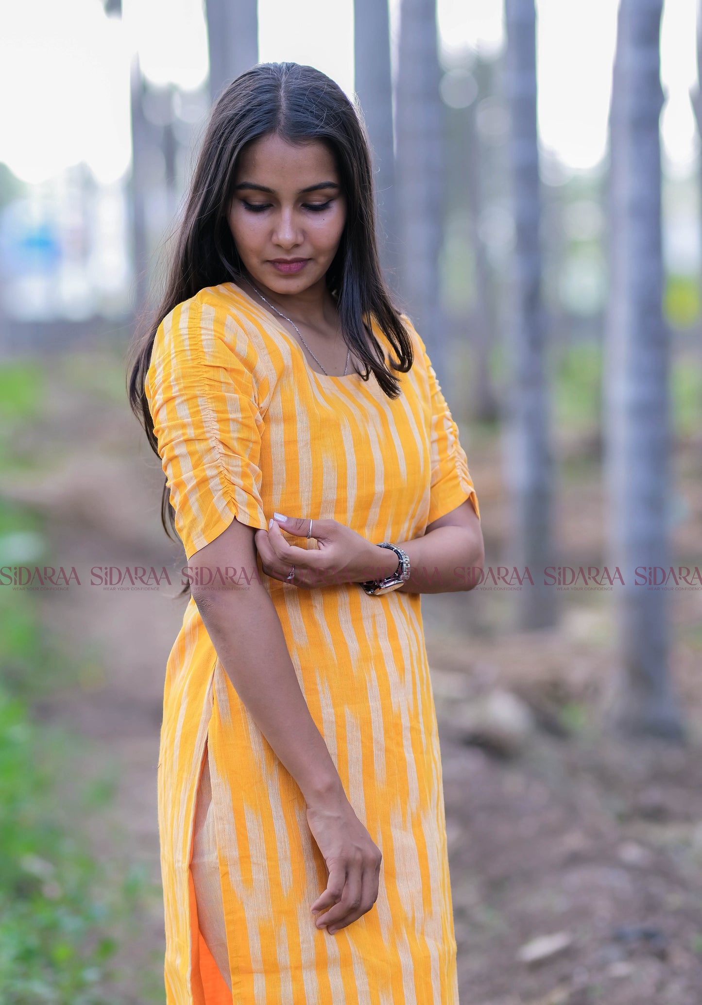 Ikkat Yellow Salwar Set - ST-021