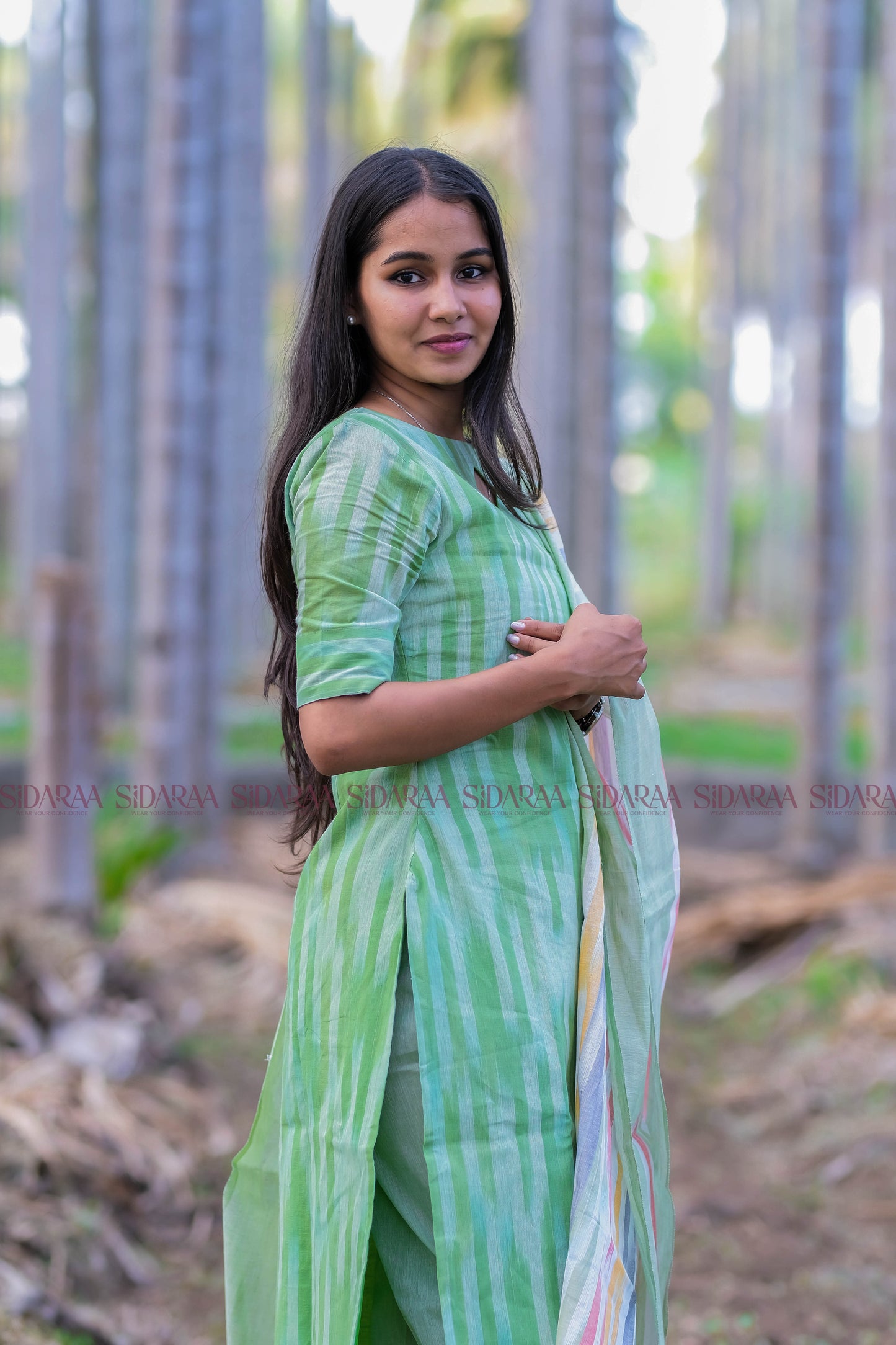 Ikkat Green Salwar Set - ST-022