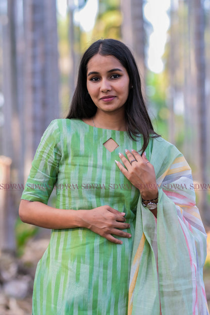 Ikkat Green Salwar Set - ST-022