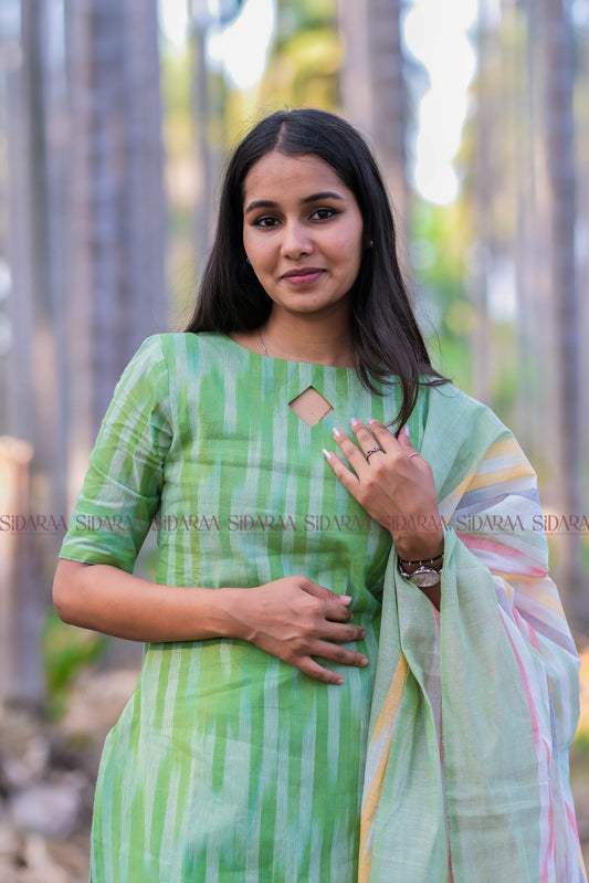 Ikkat Green Salwar Set - ST-022
