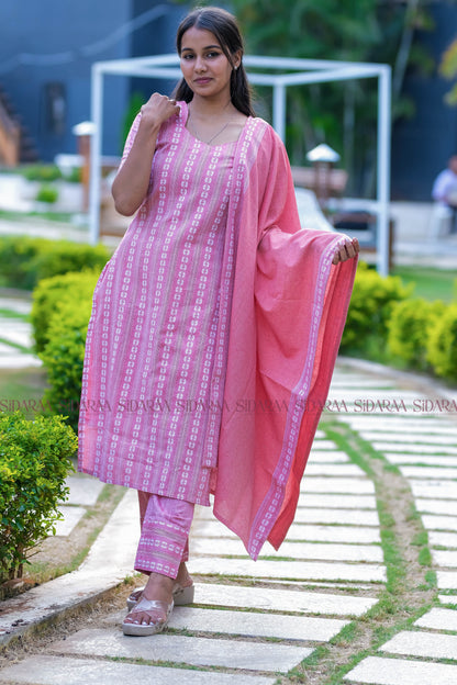 Floral Red Salwar Set - ST-013