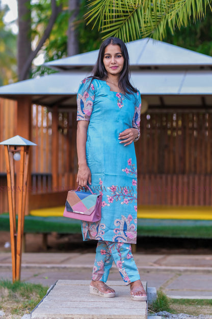 Icy blue Co-Ord Set - ST-028
