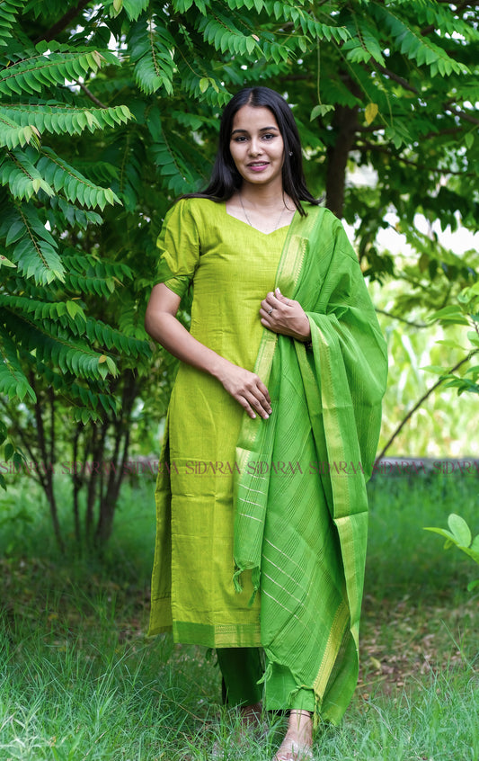 Mangalagiri Green Salwar Set - ST-023