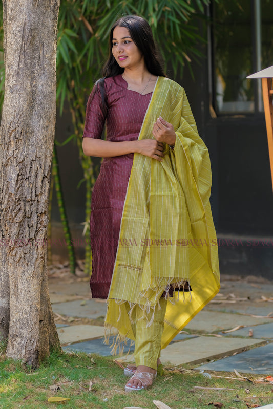 Silk Maroon Salwar Set ST-001