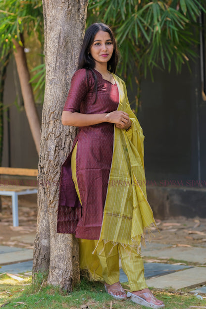 Silk Maroon Salwar Set ST-001