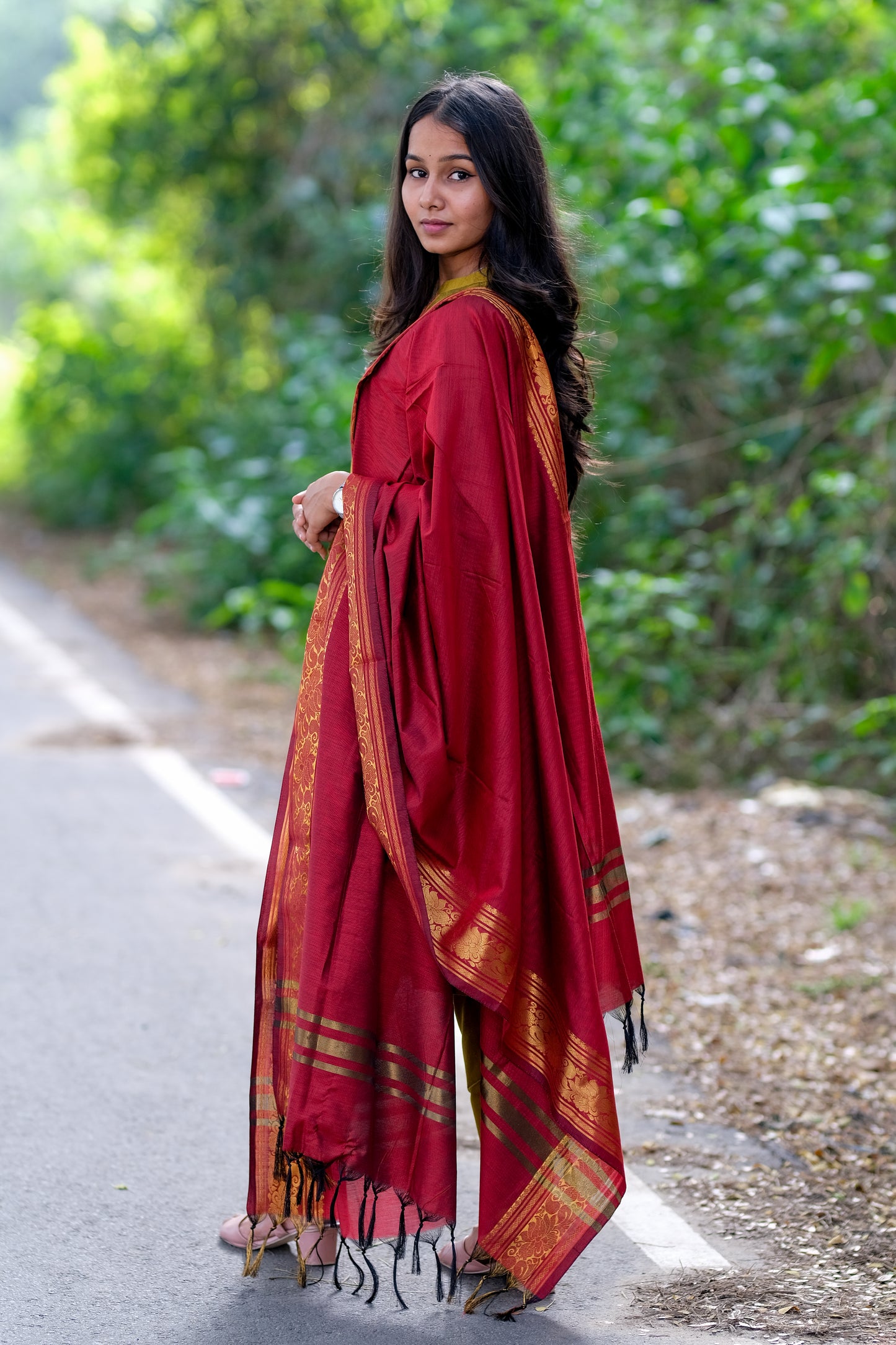 Mustard Green Traditional Salwar Set - ST-019