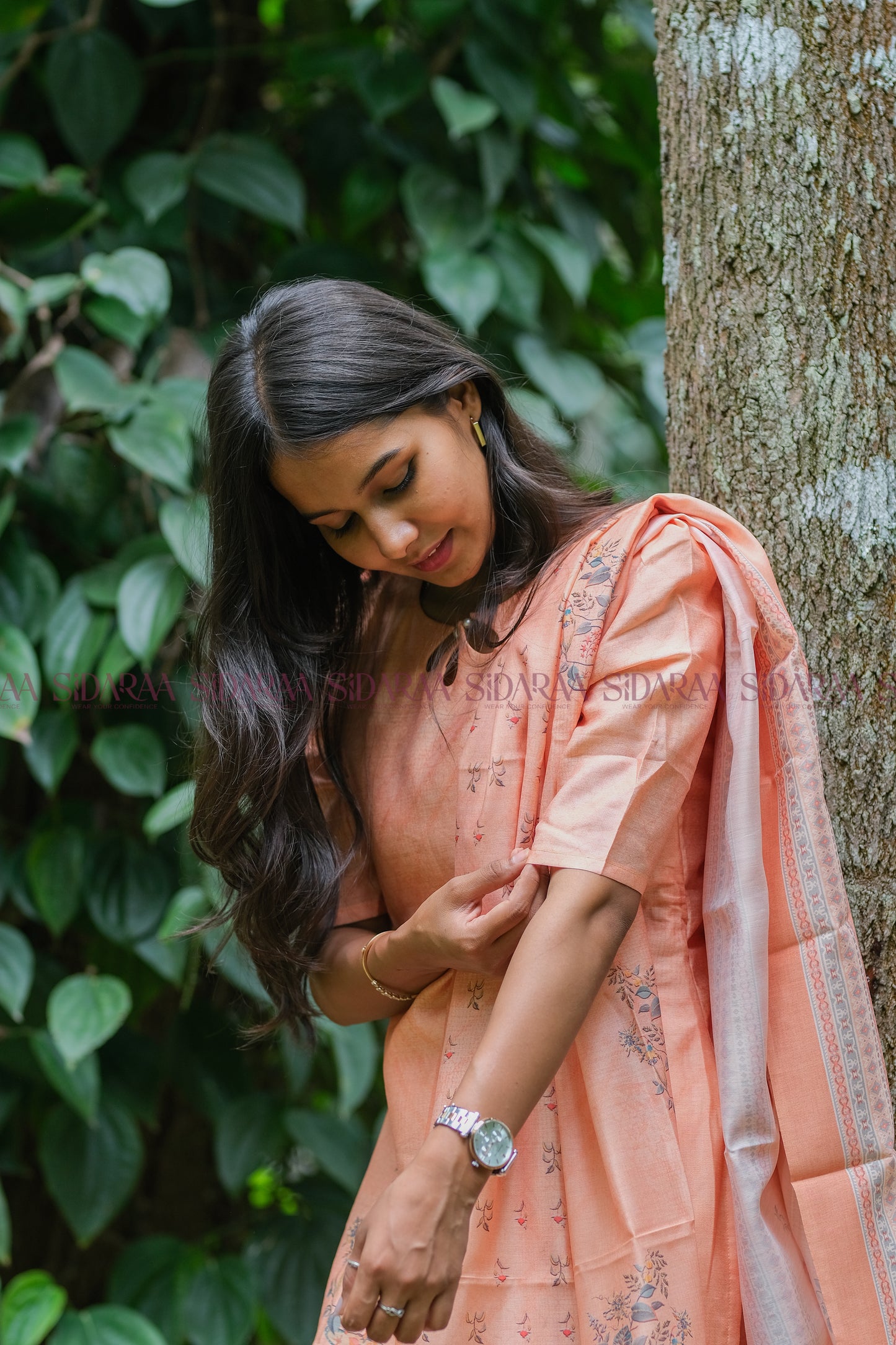 Tussar Silk - Orange Salwar Set - ST-026