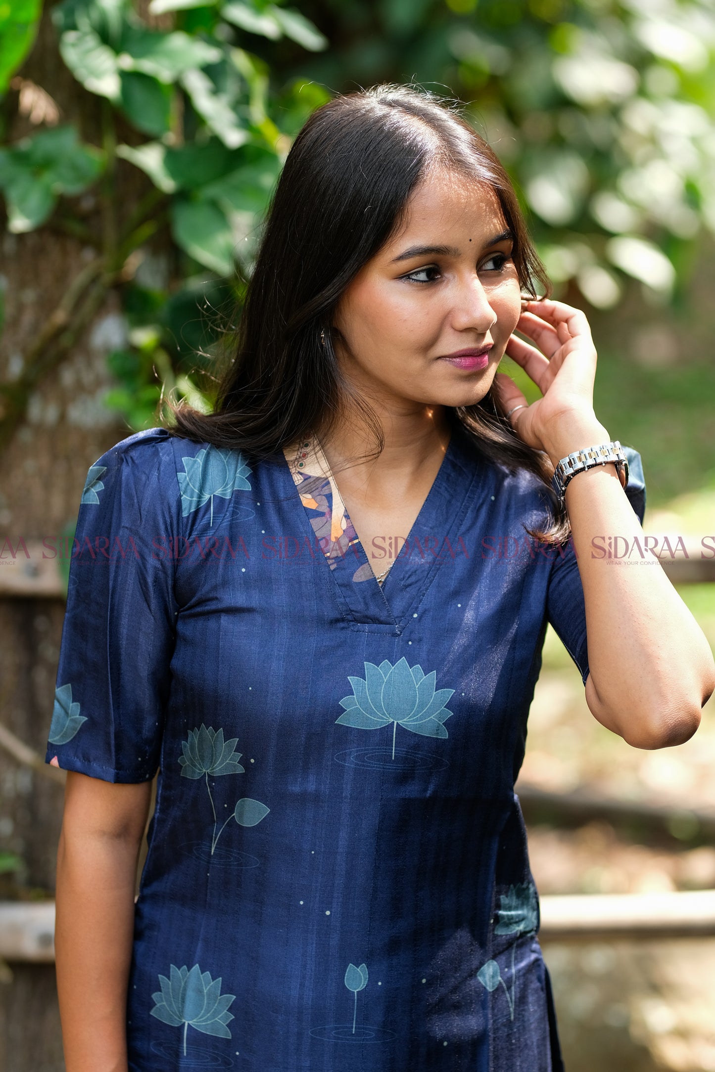 Pichwai Blue, Kollam Silk Kurta - ST-034
