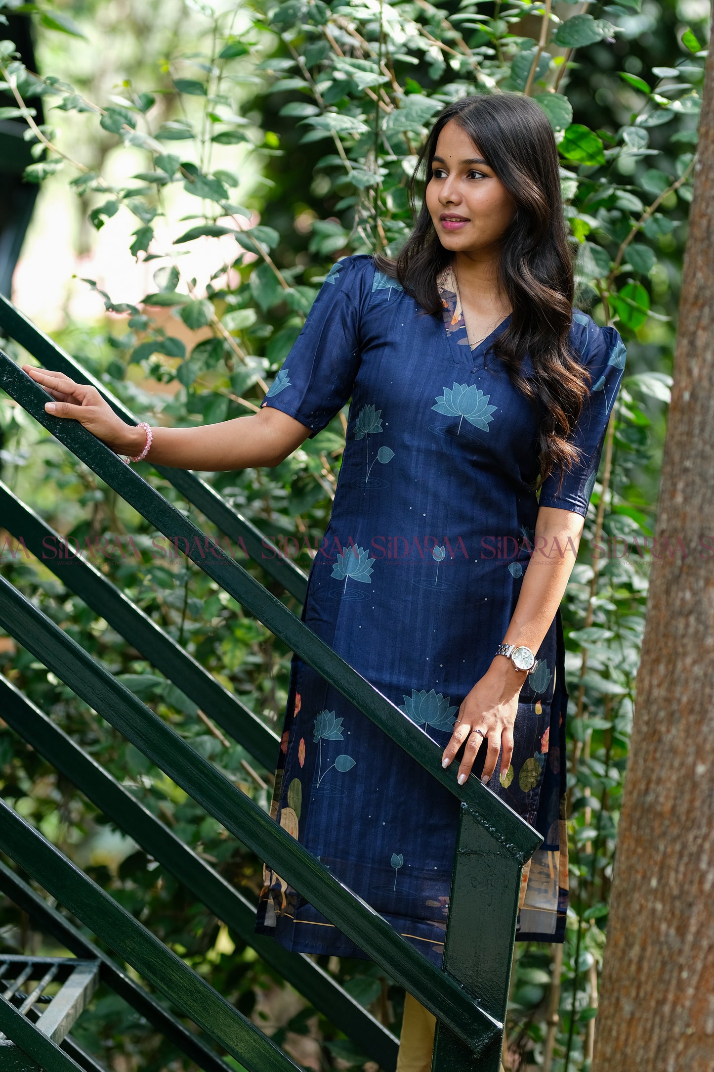 Pichwai Blue, Kollam Silk Kurta - ST-034