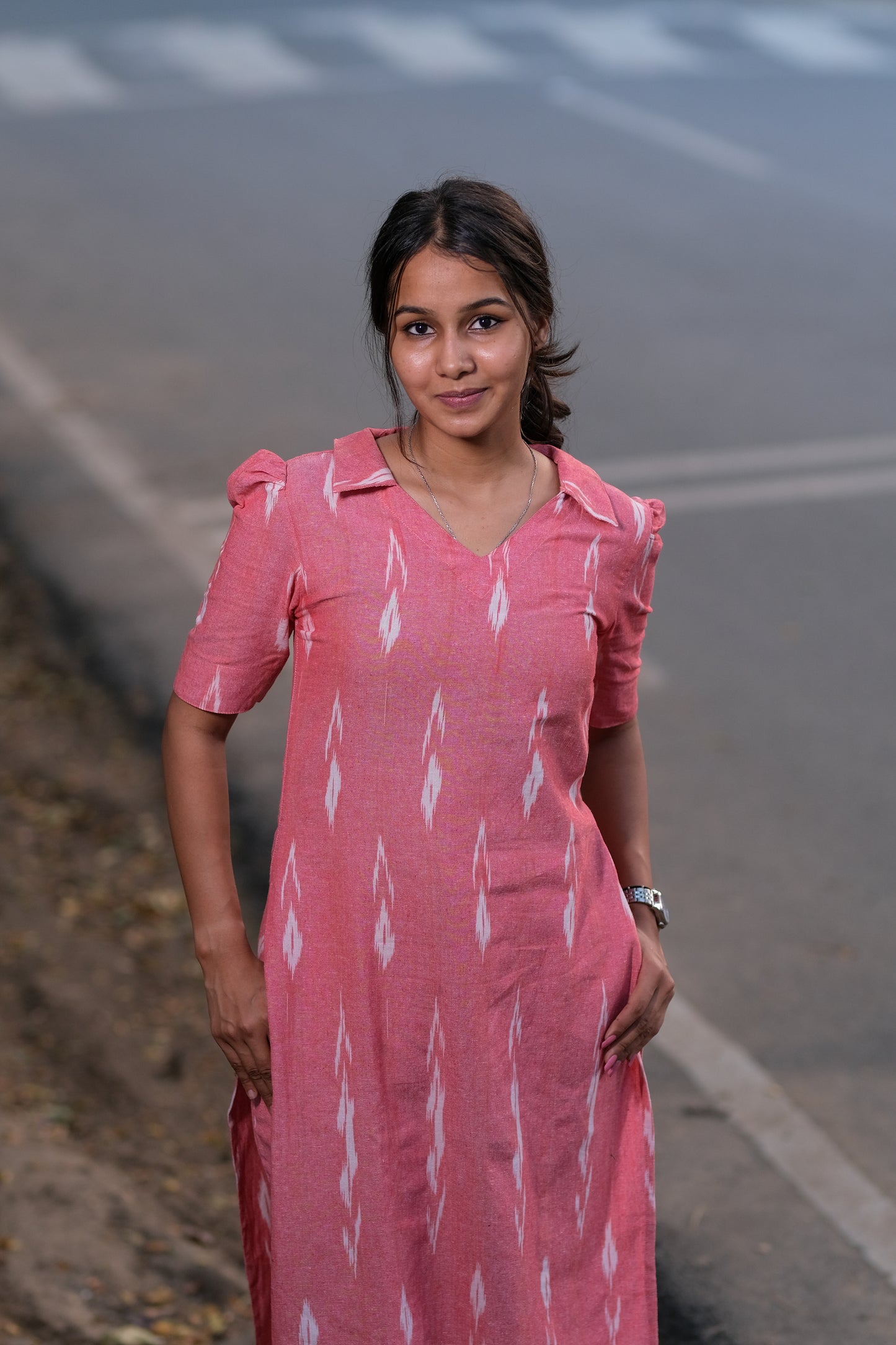 Ikkat Pink Co-Ord Set - ST-009