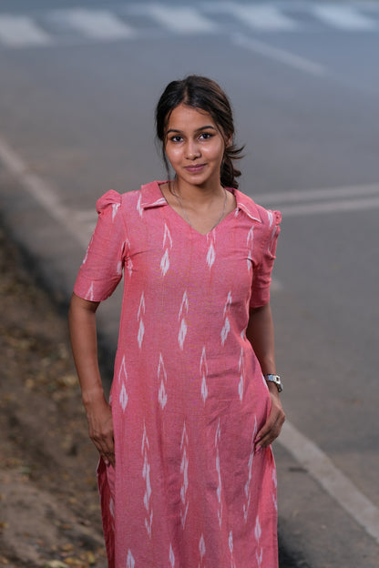 Ikkat Pink Co-Ord Set - ST-009