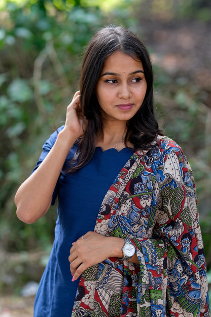 Royal Blue Kalamkari Salwar Set - ST-014