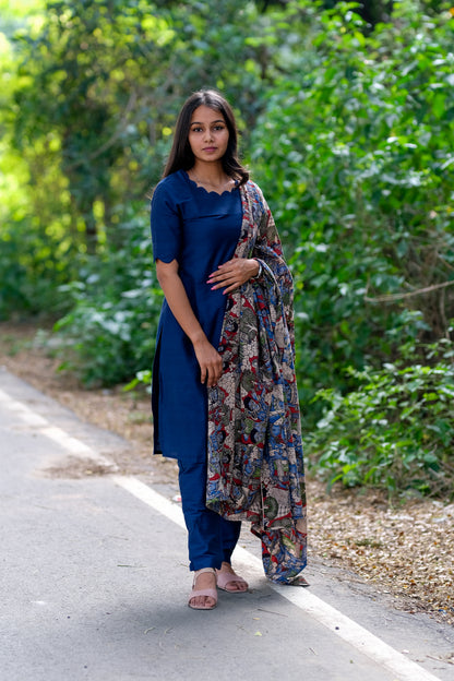 Royal Blue Kalamkari Salwar Set - ST-014