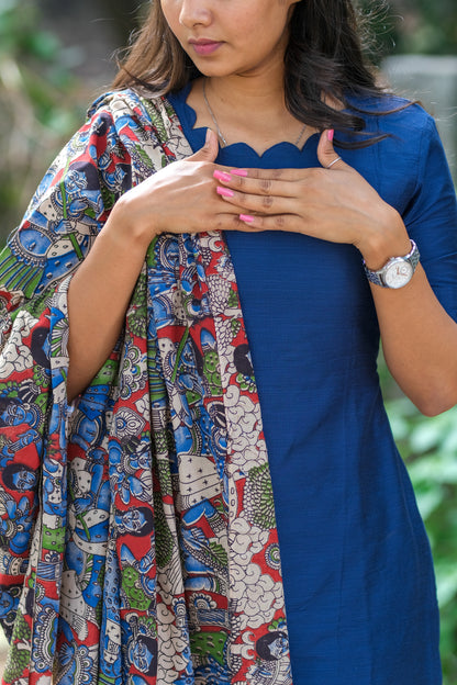 Royal Blue Kalamkari Salwar Set - ST-014