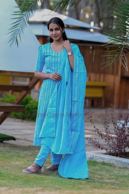 Sea Blue Salwar Set - ST-012