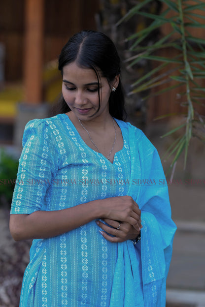 Sea Blue Salwar Set - ST-012
