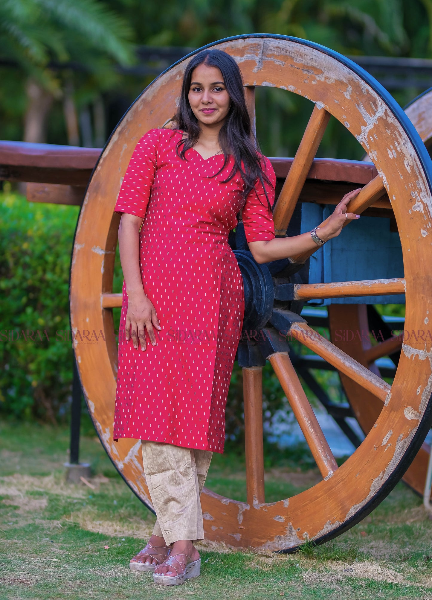 Strawberry Red Silk Salwar Set - ST-038