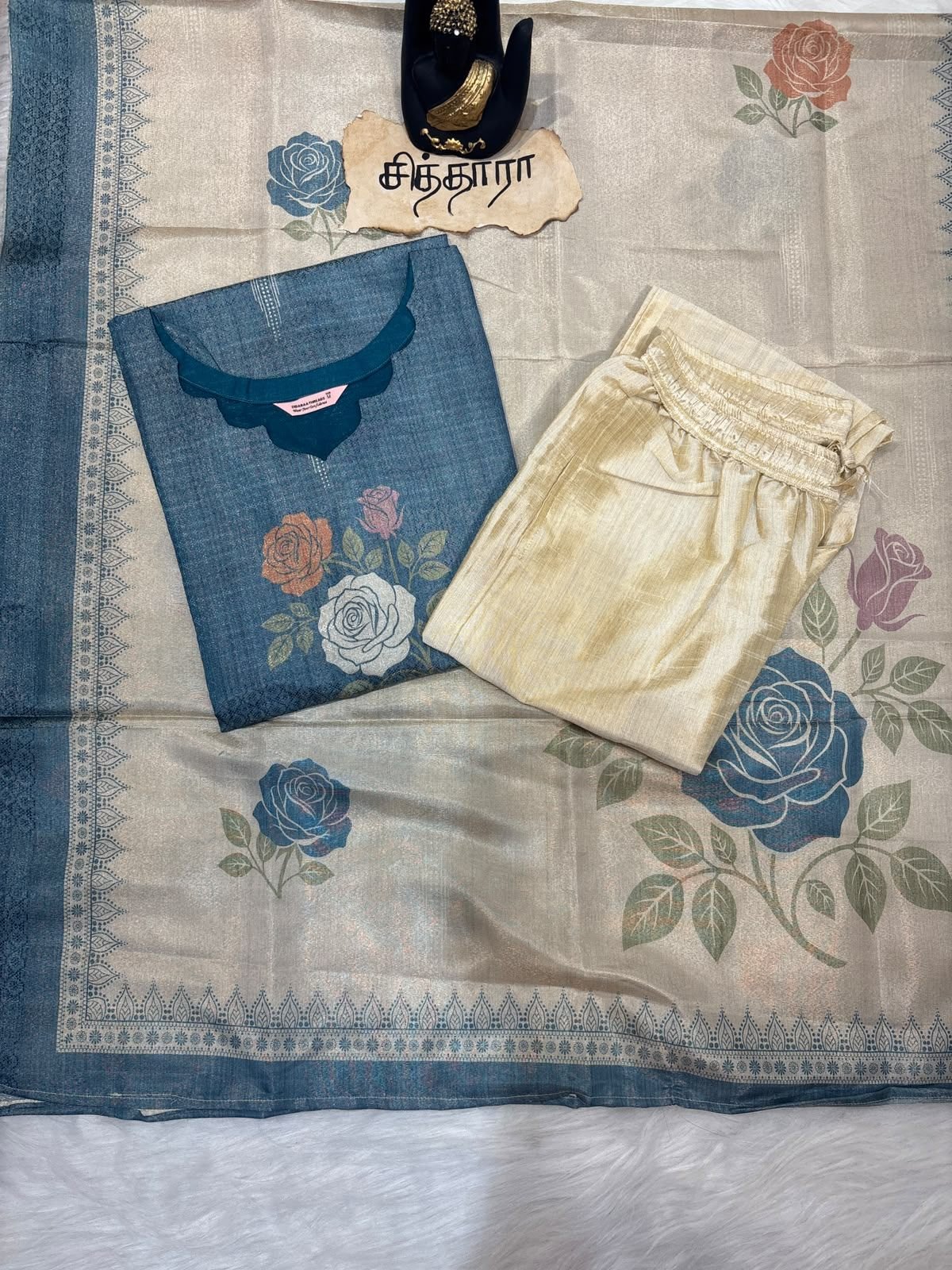 Steel Blue Salwar Set