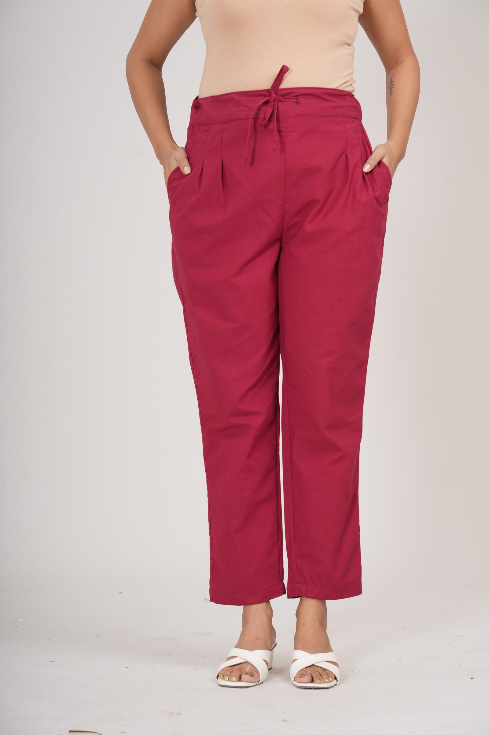 Sidaraa Cotton Pant (Red)